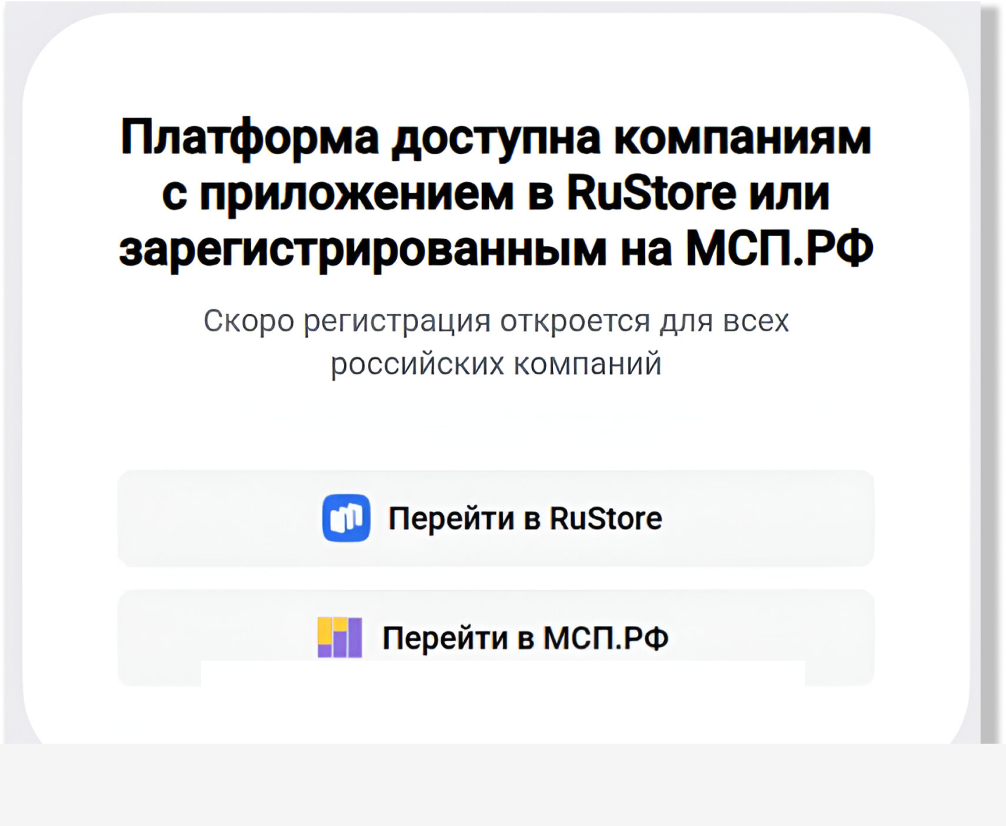 Требования RuStore или МСП.РФ